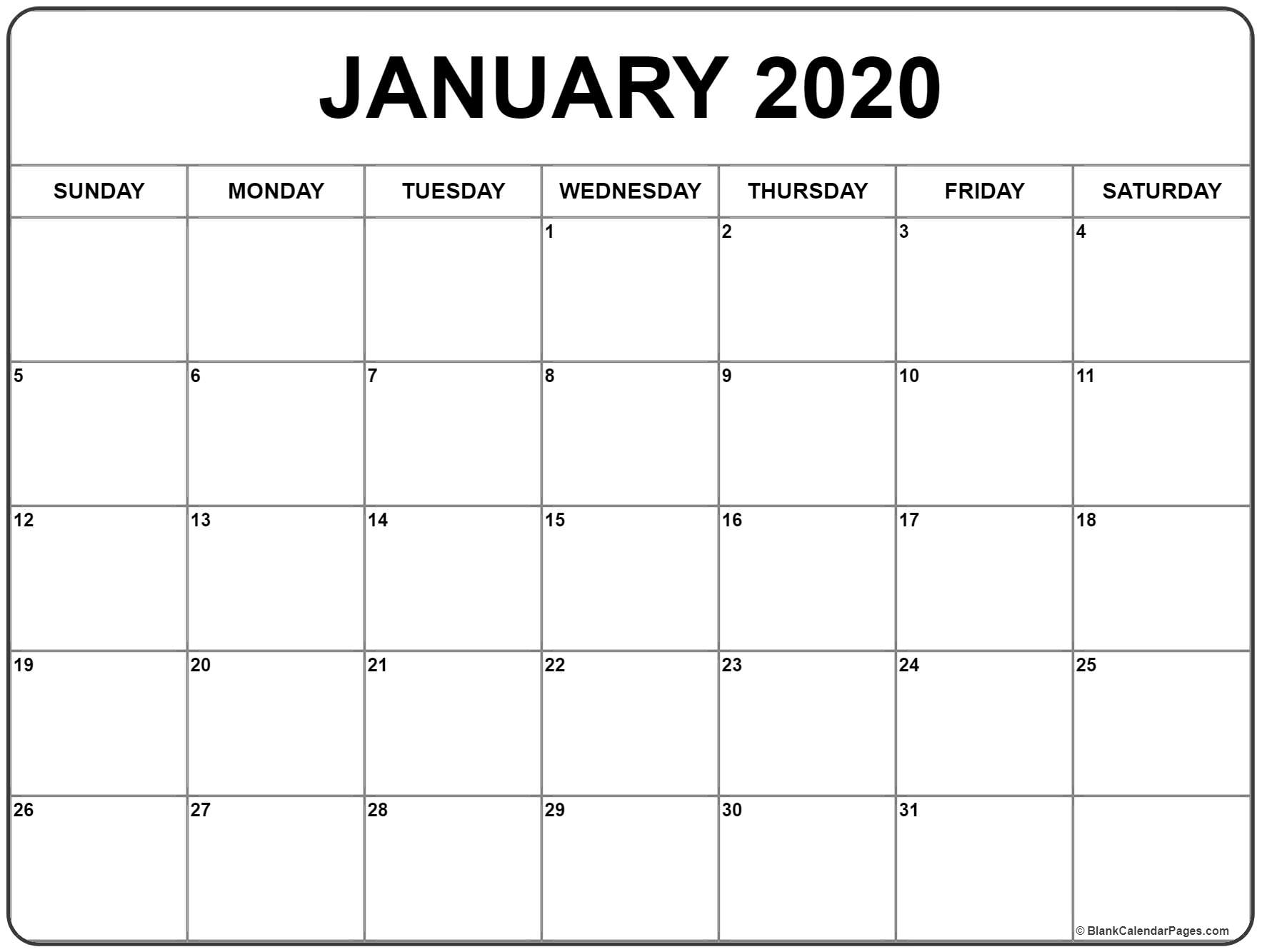 Create Your January 2020 Calendar Printable – Editable Blank Templates