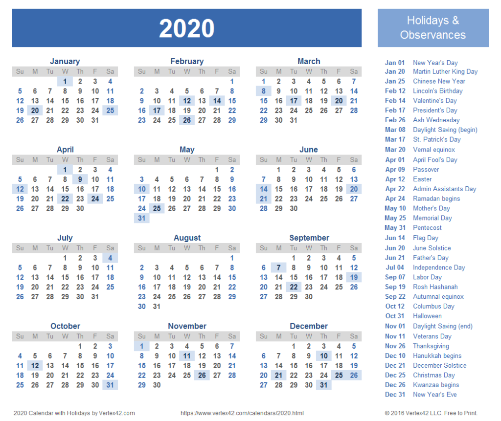 2020 Printable Calendar, free 2020 calendar, printable 2020 calendar, 2020 calendar printable, printable calendar 2020, blank calendar 2020