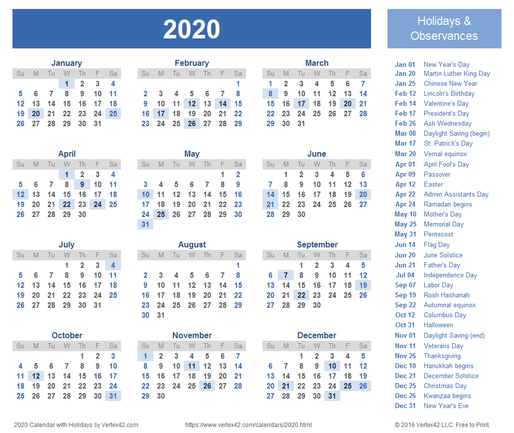 downloadable 2020 calendar template word