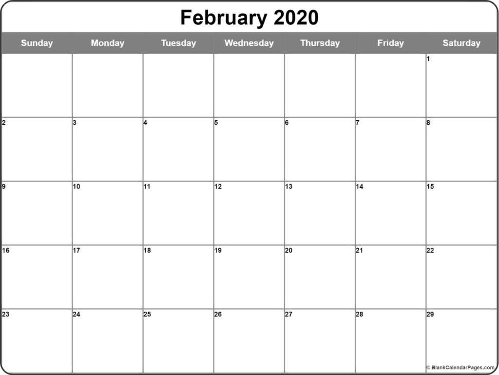 February 2020 Calendar, February 2020 Printable Calendar, February 2020 Calendar Template, February 2020 Calendar Printable, Free February 2020 Calendar, Blank February 2020 Calendar
