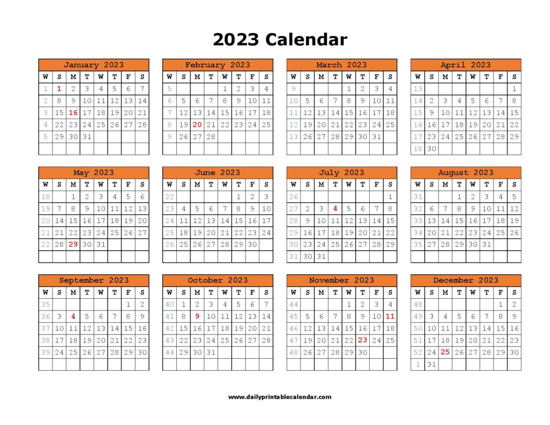 2023 Printable Calendar Templates Pdf - Download Now