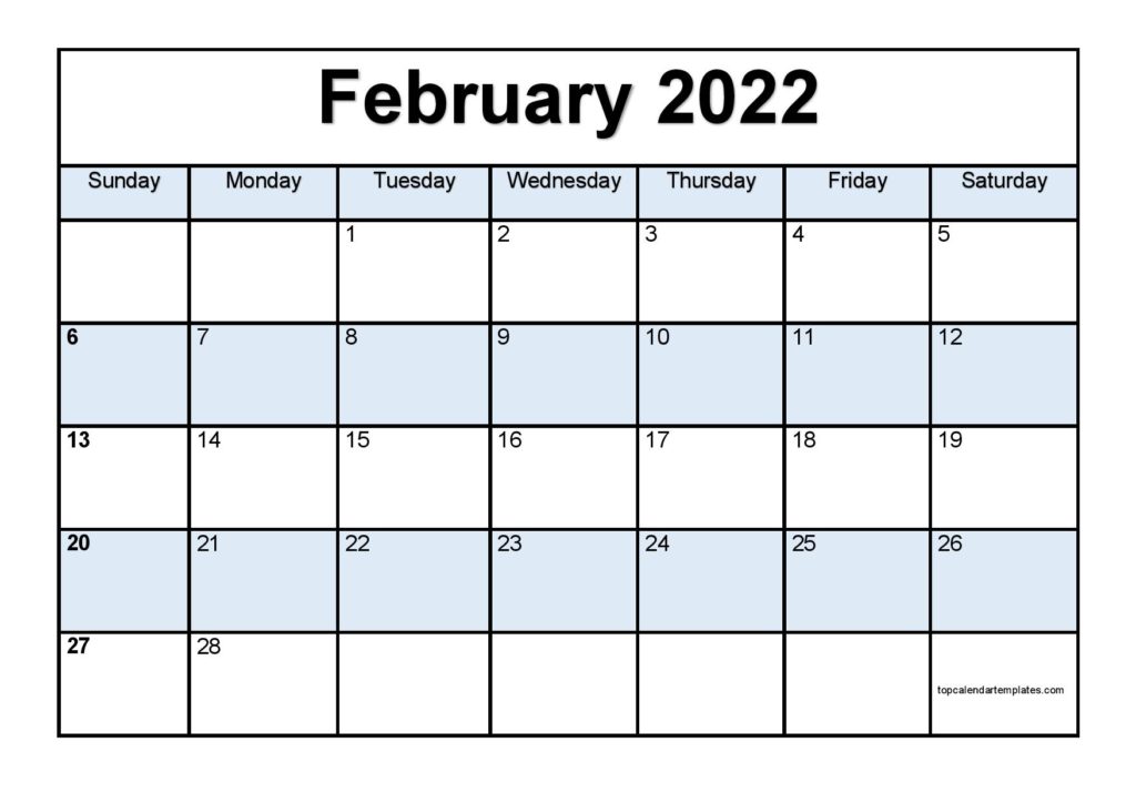 february 2022 mini calendar